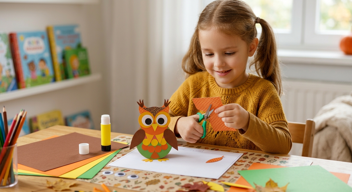 Sowa z papieru — gotowa praca